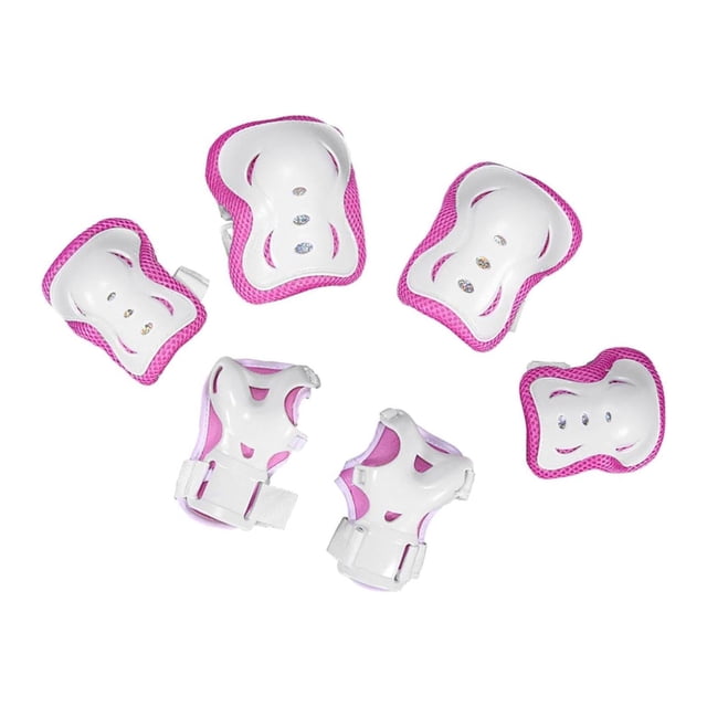 maskred Luminous Kid Skating Safety Protective Gear Pad Wrist Elbow Knee Pink 5Set