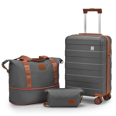 Joyway 3-Piece Luggage Set 20-Inch Carry-On Suitcase with Spinner Wheels TSA Lock Travel Duffel Bag and Toiletry Bag Hardside Lightweight Luggage