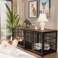 thumbnail image 1 of Wisfor Cage/chenil pour Chien Robuste Noir de 30 Pouces, Meuble Télé, Table d'Appoint en Bois, Meuble, 1 of 5