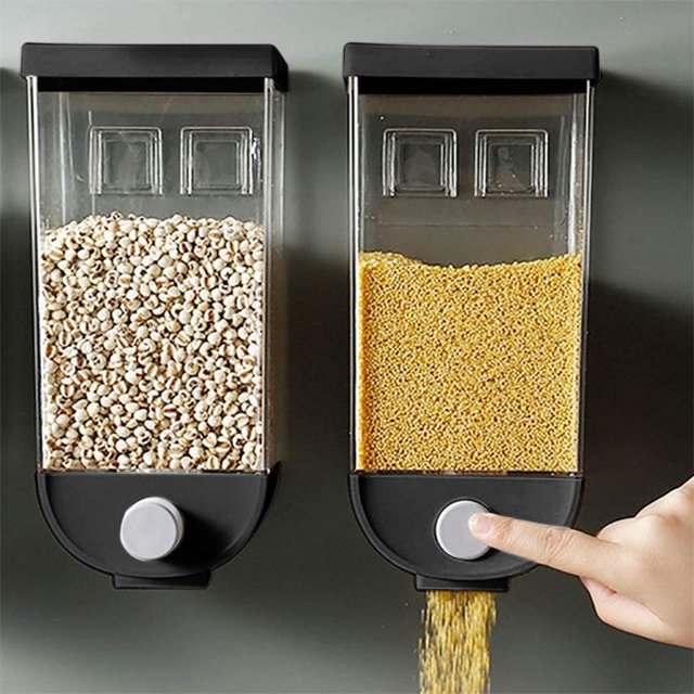 1PC Blue Juice Cereal Dispenser Countertop Cereal Containers Storage 1.5L /1LOrganization And Storage Containers For Kitchen Dry Food Dispenser For Rice Grains Snack Oatmeal Pet Food Black