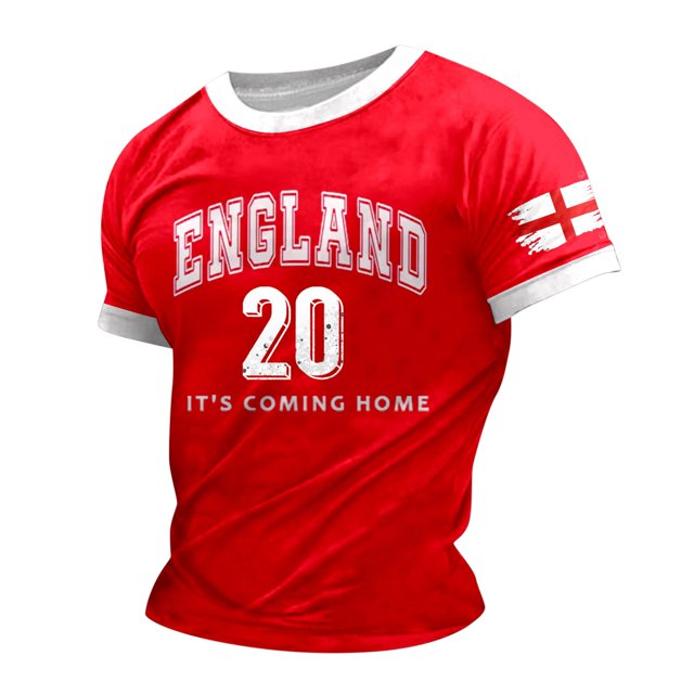 LUOGENLI T-shirts pour Homme pour Hommes T-Shirt Homme Imprimé Thème Angleterre T-Shirt Décontracté Col Rond T-Shirt Manches Courtes T-Shirt T-shirts pour Hommes T-shirts Graphiques Pêche Pâques Melon D\'eau Rouge G