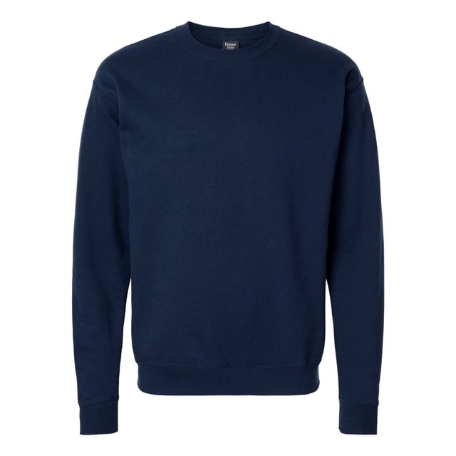 Hanes Mens Perfect Fleece Crewneck Sweatshirt, M, Navy