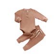 thumbnail image 2 of Combinaisons de Bébé en Tricot, Boutons Col Rond à Manches Longues Haut + Pantalon Long Élastique, 2 of 6