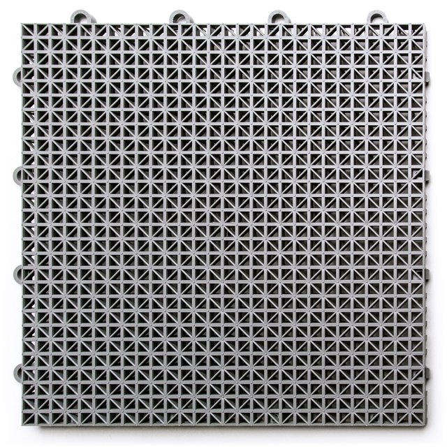 Big Floors Dt24Gray Duragrid Tuile de Terrasse Modulaire Extérieure Multi-Usage en Plastique, Lot de 24, Gris