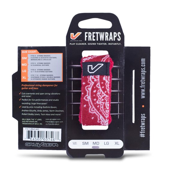Gruv Gear Bandana FretWraps, Extra Grand, Rouge