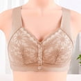 thumbnail image 2 of VEKDONE Woman's Embroidery Thin Style Ventilate Large Size Bra Without Steel Rim Khaki XL, 2 of 5