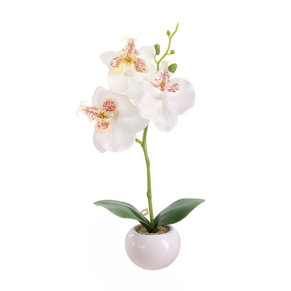 VogueV Orchidée Phalaenopsis Artificielle en Pot - Plante Factice Réaliste pour Déco Maison Blanche