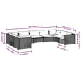 thumbnail image 4 of vidaXL 9 Piece Garden Lounge Set with Cushions Poly Rattan Black, 4 of 4