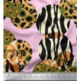 thumbnail image 1 of Soimoi Pink Poly Georgette Fabric Leopard & Wild Animal Skin Print Fabric by The Yard 52 Inch Wide, 1 of 3
