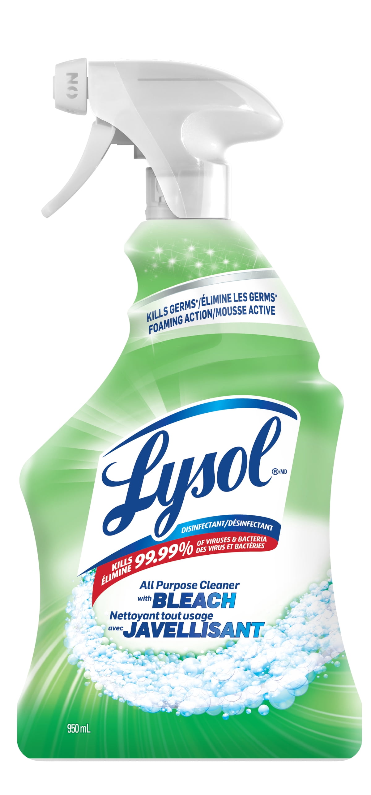 Lysol® All Purpose Cleaner Trigger Spray with Bleach, Grease Fighting Multi Surface Cleaner, Removes Soap Scum, Disinfectant Cleaning with Foaming Action, Fresh Scent, 950 mL