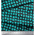 thumbnail image 3 of Soimoi Green polyester Crepe Fabric Stripe & Square Geometric Printed Fabric 1 Yard 52 Inch Wide, 3 of 3