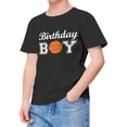 thumbnail image 1 of Chemises Garçons Été Manches Courtes Imprimé Basketball Tendance T-Shirt Haut Noir 2-3 Ans, 1 of 4