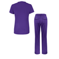 thumbnail image 3 of Adar Scrub Set for Women - Curved V-Neck Scrub Top & Tapered Drawstring Scrub Pants - 4402 - Grape - S, 3 of 8
