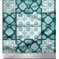 thumbnail image 3 of Soimoi Modal Satin Fabric Check & Quatrefoil Patchwork Print Fabric by the Yard 42 Inch Wide, 3 of 3