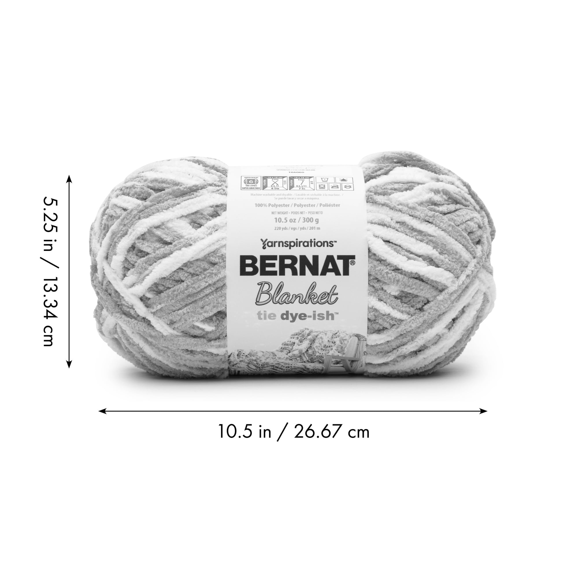 Bernat® Blanket Tie Dye-ish™ Yarn, Polyester #6 Super Bulky, 10.5oz/300g, 220 Yards