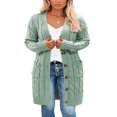 thumbnail image 1 of MesaSe Womens Long Sleeve Cable Knit Cardigan Sweaters Open Front Fall Outwear Coat, 1 of 8