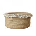 thumbnail image 1 of Cotton And Flax Rope Basket Storage Basket Lace  Snack Basket With Handle, 1 of 6