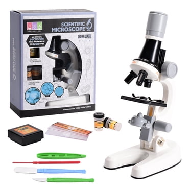 Microscope Science Kit 100X/400X/1200X Magnification Scientific Microscope with Slide Educational STEM Gift for Students and Beginners