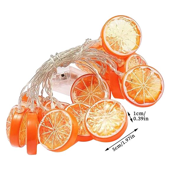 Guirlande Lumineuse LED Citron Extérieur 1,5 m Longue à Piles Lumière Blanche Chaude avec 10 Ampoules en Forme de Citron