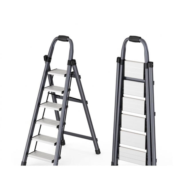 Intexca Grey Steel, Step Handrail, Wide Steps