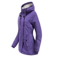 thumbnail image 4 of Innerwin Manteau à Capuche pour Femmes Veste à Cordon Manches Longues Boutons Violet P, 4 of 5