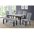 thumbnail image 2 of Aerys Lucky Dining Bench with patterned and padded seating in PU Grey, 2 of 2