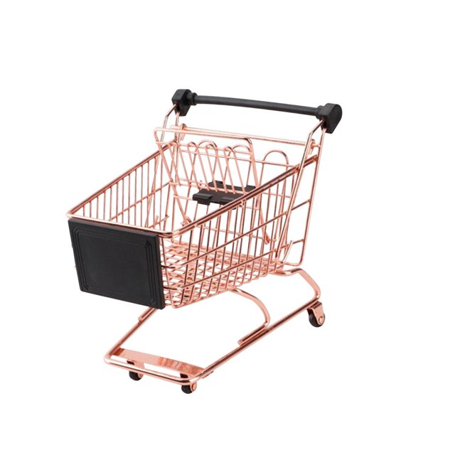 Mini Panier d'Achat Jeu d'Imitation Simulation Panier d'Achat pour Fille Enfant Rose Doré