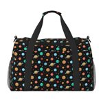 Vsdgher Solar System Planets Space Pattern Unisex Hand Travel Bag,Foldable Travel Duffel BagsTravel Essentials Sport Gym Bag,Overnight Travel Duffel Bag with Adjustable Strap