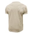 thumbnail image 4 of Weiqiqre T-shirt pour Homme à Manches Courtes, Uni, Décontracté, Mode, Col Rond, Chandail à Boutons, T-shirt Blouse Coupe Régulière, Lavable à la Main pour Hommes pour les Activités Quotidiennes, 4 of 4