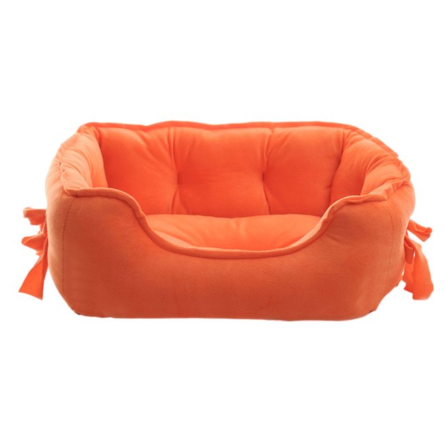 Maytalsory Snuggle Up With Furry Friend Soft Dog Bed With Raised Rim Two Size For Choice Dog Kennel Pet Bed orange L 1Set