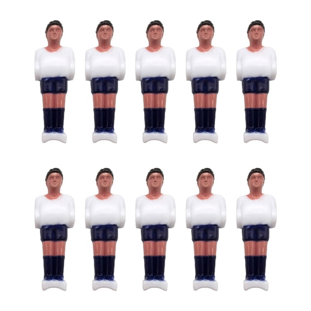 Lipstore 10 Pieces Foosball Men Set Soccer Table Mini Doll Table Football Men White Dark Blue