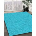 thumbnail image 3 of Ahgly Company Tapis d'Intérieur Rectangulaire Transitionnel Bleu Ciel Profond Lavable à la Machine, 7 Pieds x 10 Pieds, 3 of 7