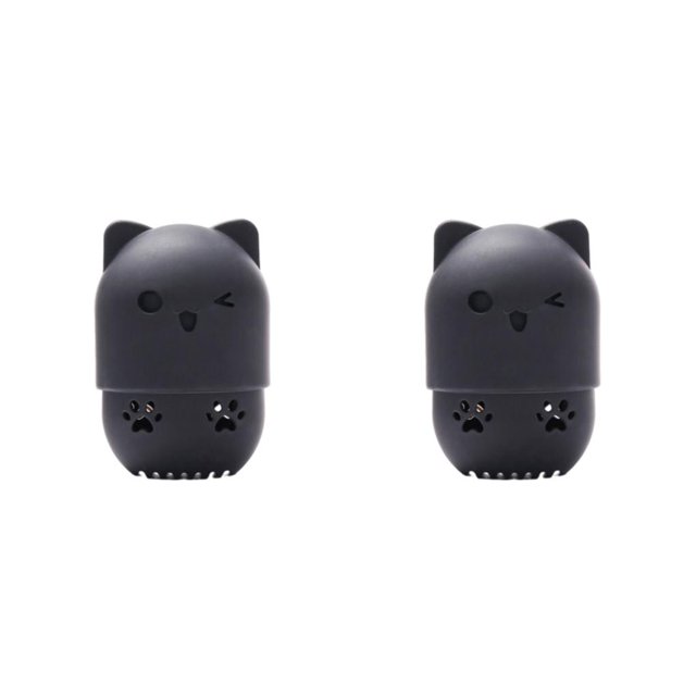 relayinert And Organize Cat Shaped Sponges Washable And Reusable Storage Box Bottom black 2Set
