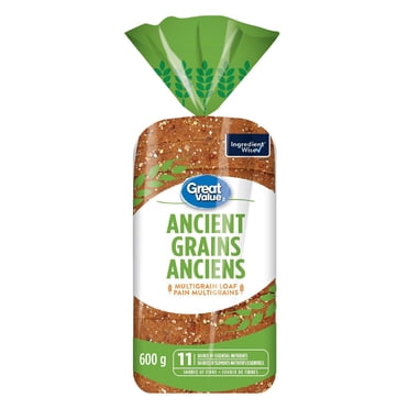Pain multigrains aux grains anciens Great Value, Source de 11 nutriments essentiels, 600 g