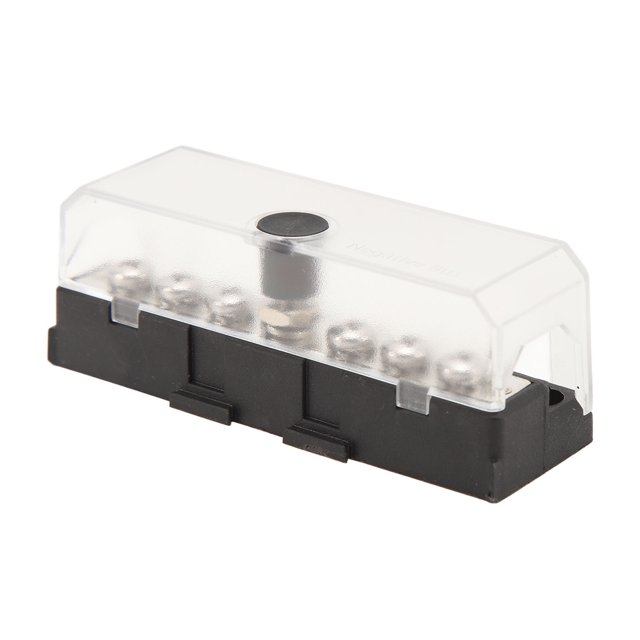 Bloc de Distribution d'Énergie 12 Bornes, Base de Flamme 12pc M4 Borniers à Vis 100A avec 2 Vis pour Camions RVs Bateaux