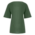 thumbnail image 5 of Timegard Cotton Linen Tops for Women Plus Size Round Neck Button Tunic Tops Casual Lightweight Blouse, 5 of 5