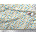thumbnail image 3 of Soimoi Blue polyester Crepe Fabric Omelette Food Fabric Prints By Yard 42 Inch Wide, 3 of 5