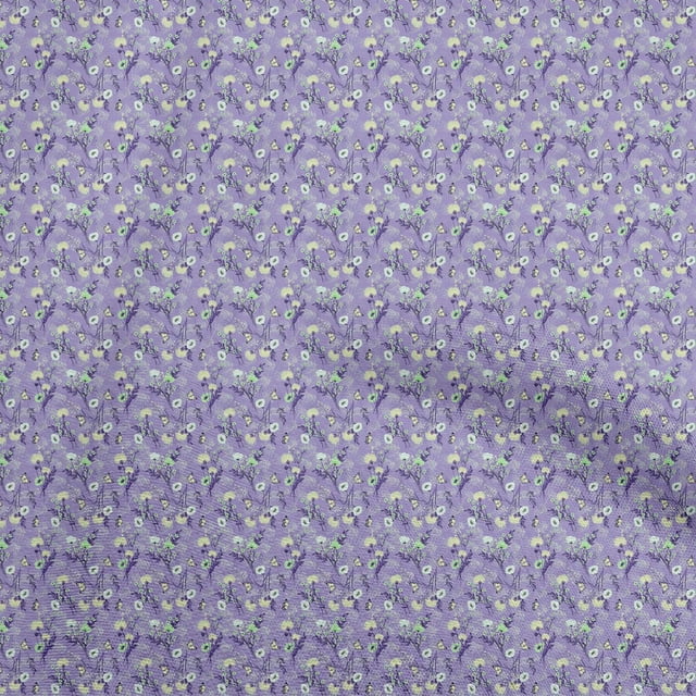 oneOone Georgette Viscose Bluish Violet Fabric Floral Sewing Craft Projects Fabric Prints By Yard 42 Inch Wide