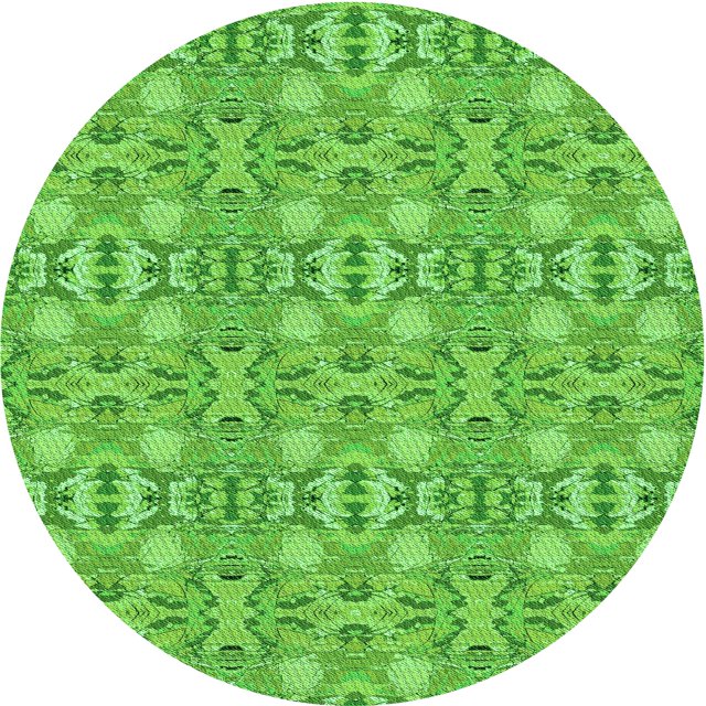 Ahgly Company Tapis Rond Lavable en Machine Intérieur Transitionnel Vert Émeraude, 5 Pieds Rond