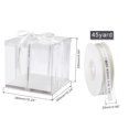 thumbnail image 2 of Unique Bargains Clear Cake Box, 2Pcs 10'x10'x10' - Tall Cake Boxes with Ribbon for 8 Inch Cake Packing Carry - for Birthday (White), 2 of 6