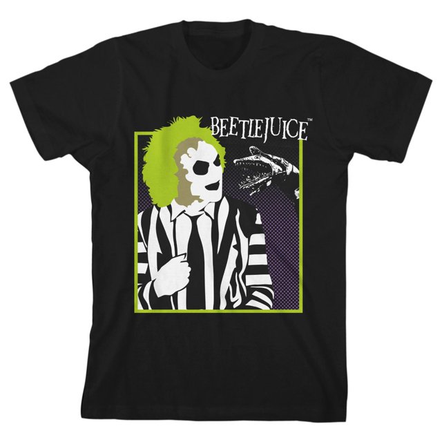 Beetlejuice T-shirt Noir pour Enfants avec Graphique Sandworm