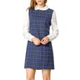 thumbnail image 1 of INSPIRE CHIC Robe de Noël pour Femme Peter Pan Années 60 à Blocs de Couleur Mini à Manches Longues Robes TG Bleu, 1 of 8