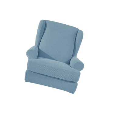 facefd Wing Back Arm Chair Cover 2-Piece Wingback Sofa Wing Chair Slipcover Wingback Slipcover Light Blue