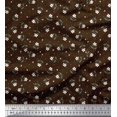 thumbnail image 1 of Soimoi Brown Poly Georgette Fabric Dot & Floral Printed Craft Fabric by The Yard 52 Inch Wide, 1 of 6
