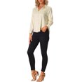thumbnail image 2 of INSPIRE CHIC Chemise Décontractée de Bureau pour Femme à Boutons, Imprimé Léopard, Champagne L, 2 of 5