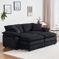 thumbnail image 1 of Noble House Modern Large Modular 2 Seat Sofa, Comfortable Cloud Style Combination Couch for Living Room,Black, 1 of 8