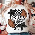 thumbnail image 1 of Glitter Football Sweatshirt, Game Day Football Sweatshirt, Retro Checkered Football Sweatshirt, Football Mama Sweatshirt, Touchdown Season, Leopard Football Coquette, 1 of 5
