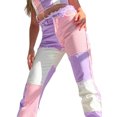 thumbnail image 2 of Honganda Women?s Contrast Color Stitching High-waist Slim Fit Straight Jeans, 2 of 10
