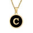 thumbnail image 1 of Colliers, Collier Lettre Coquille Mignonne pour Filles, Pendentifs Pièce pour Filles en Acier Inoxydable Colliers Initiale pour Femmes Bijoux Rond, 1 of 8