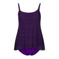 thumbnail image 4 of UPPADA Womens Two Piece Tankini Set Solid Spaghetti Straps Swimsuits with Brief Tummy Control Modest Bathing Suits Full Coverage 2 Piece Beachwear Swim Suit Set Purple,3xl, 4 of 9